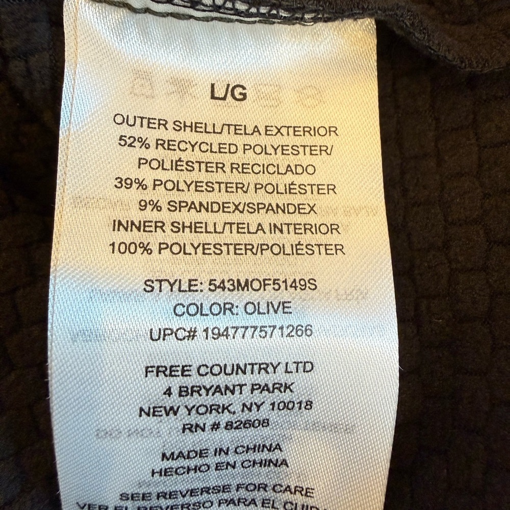 Free Country Men's Wind & Water Resistant Softshell Olive Jacket NWT Size L - Picture 11 of 11